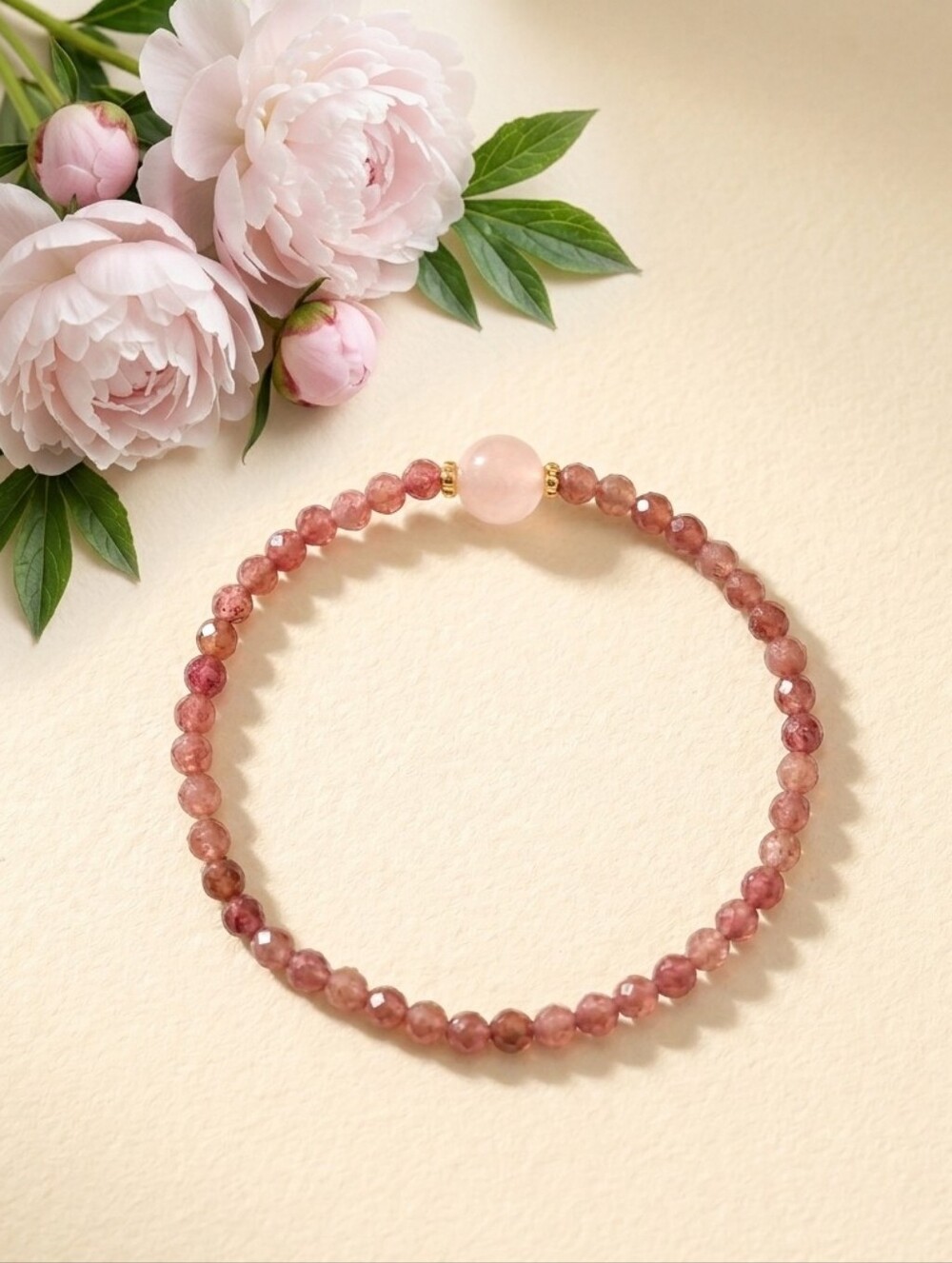 Pink Tourmaline/Rose Quartz Bracelet
